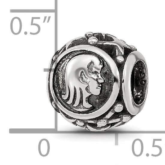 Sterling Silver Reflections Antiqued Zodiac Virgo Bead