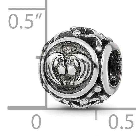 Sterling Silver Reflections Antiqued Zodiac Gemini Bead