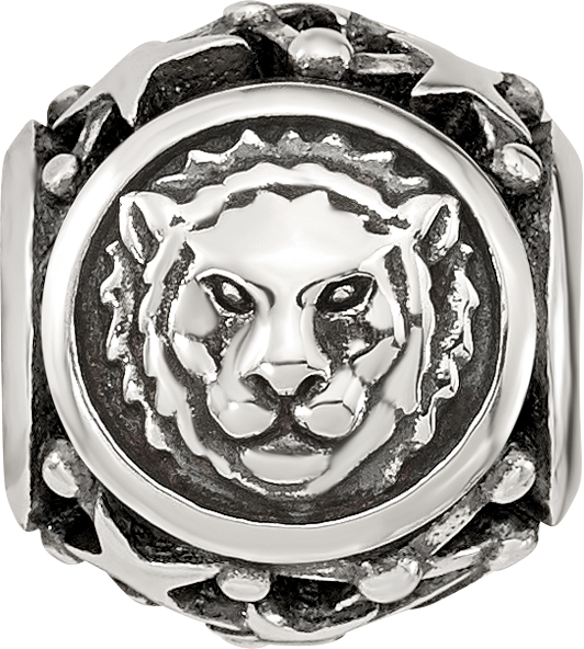 Sterling Silver Reflections Antiqued Zodiac Leo Bead