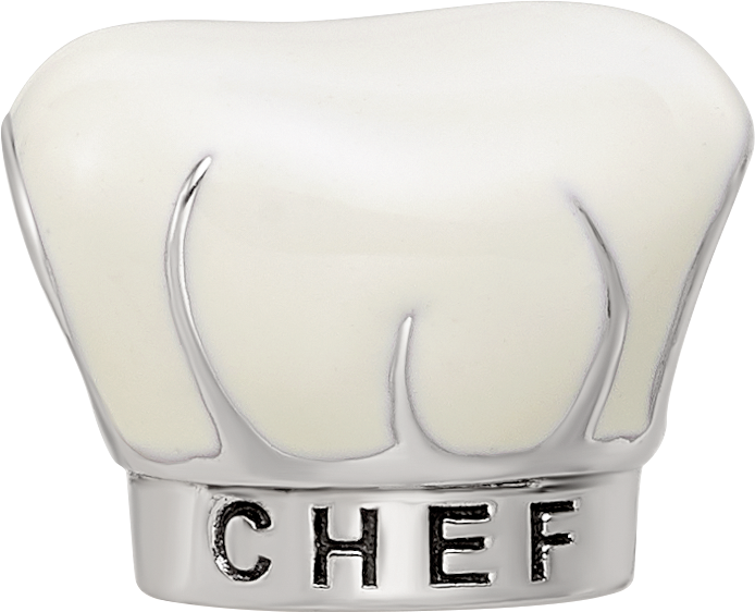 Sterling Silver Reflections Rhod-plated Enamel Chef Hat Bead
