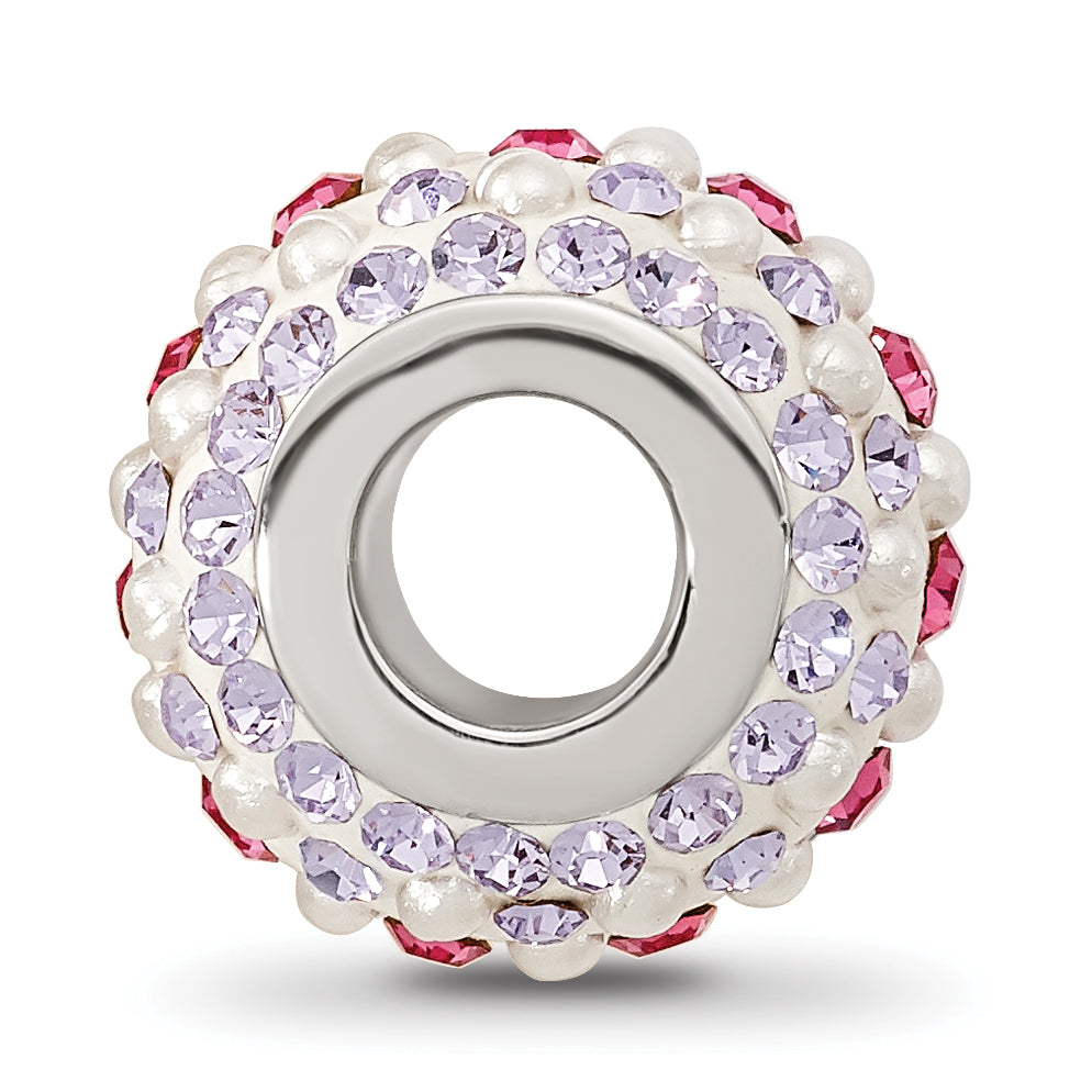 SS Reflections Rhod-pl Pink/Purple Preciosa Crystal & Imitation Pearl Bead