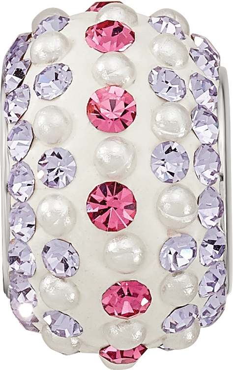 SS Reflections Rhod-pl Pink/Purple Preciosa Crystal & Imitation Pearl Bead