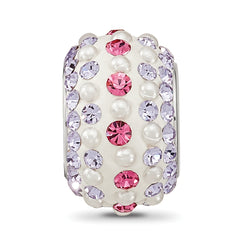 SS Reflections Rhod-pl Pink/Purple Preciosa Crystal & Imitation Pearl Bead