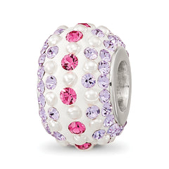 SS Reflections Rhod-pl Pink/Purple Preciosa Crystal & Imitation Pearl Bead