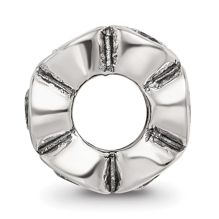 Sophia Jewelers 925 Sterling Silver CZ Bead with Antiqued Finish Elegant Design