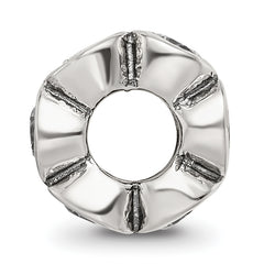 Sophia Jewelers 925 Sterling Silver CZ Bead with Antiqued Finish Elegant Design