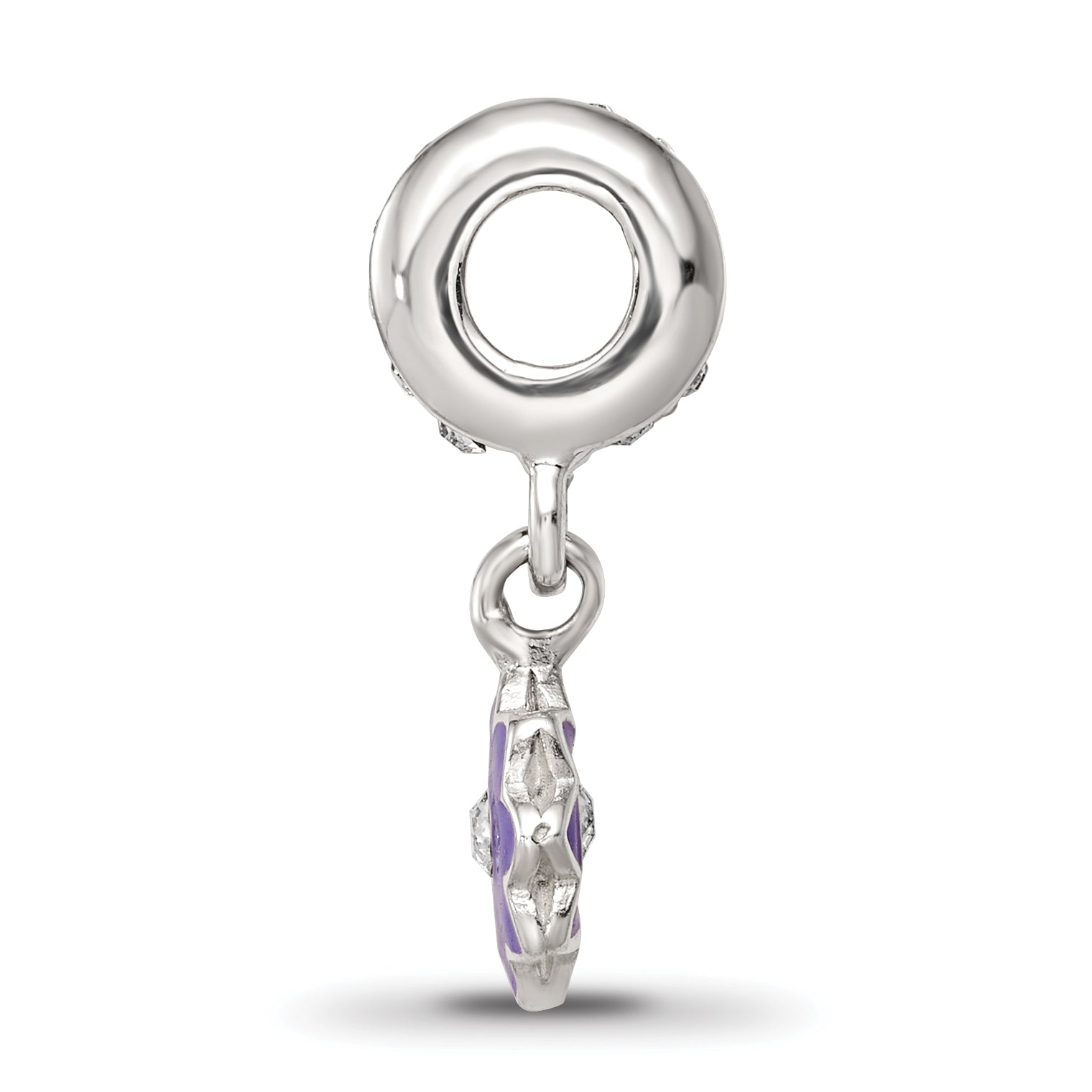 SS Reflections Preciosa Crystal Purple Enamel Dangle Flower Bead
