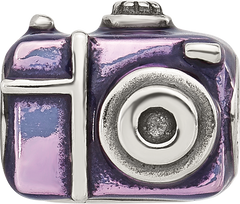 Sterling Silver Reflections Purple Enamel Camera Bead
