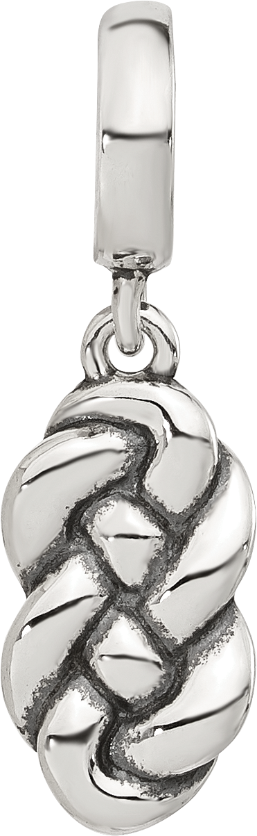Sterling Silver Reflections Polished Braided Knot Family Dangle Bead