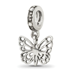 Sterling Silver Reflections Swarovski Crystal Butterfly Dangle Bead