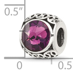 Sterling Silver Reflections Antiqued Purple Swarovski Crystal Bead