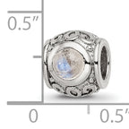 Sterling Silver 925 Moonstone Bead with Antiqued Finish Sophisticated Design