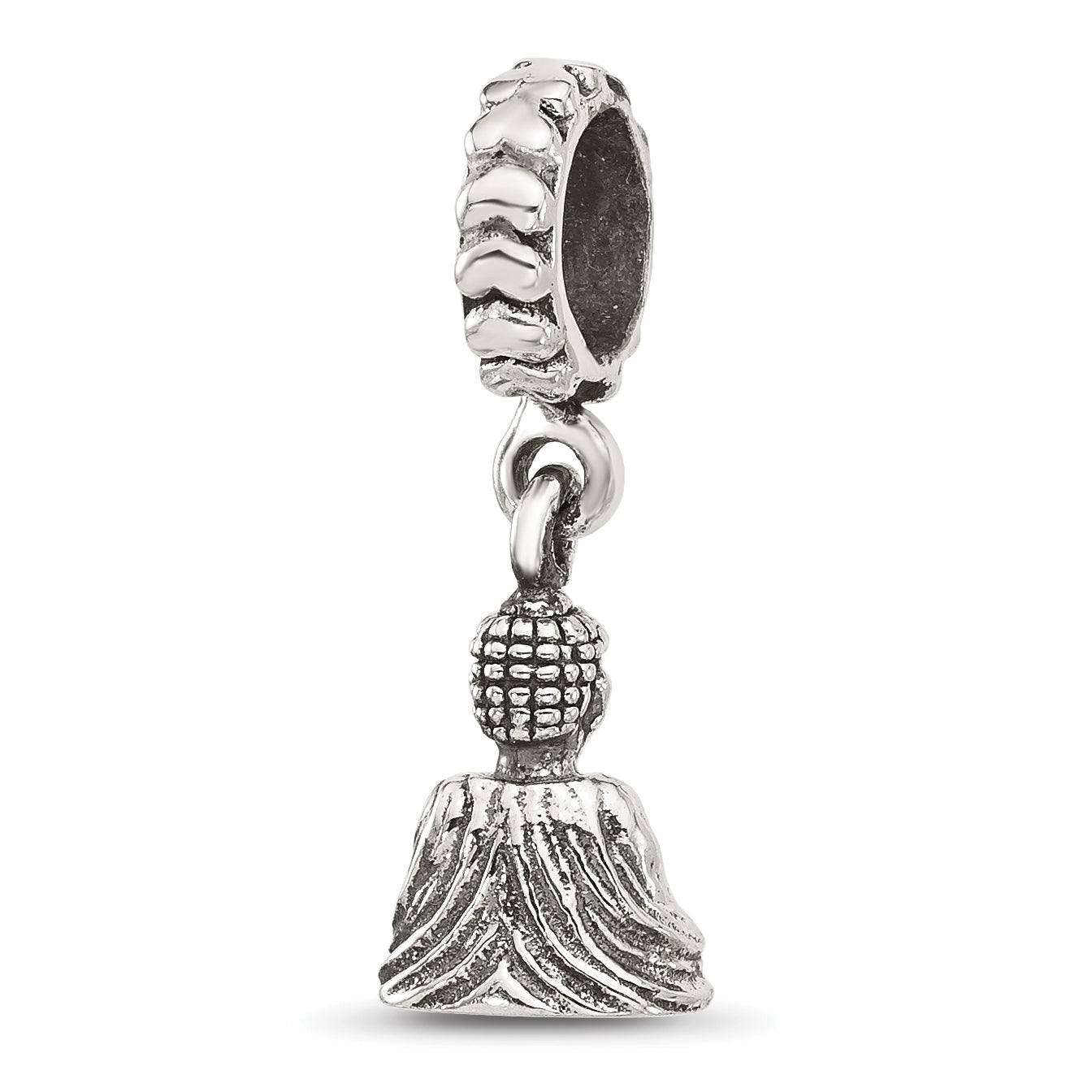 Sterling Silver Reflections Antiqued Budda Dangle Bead
