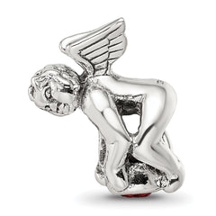 Sterling Silver Reflections January CZ Antiqued Bead