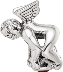 Sterling Silver Reflections January CZ Antiqued Bead