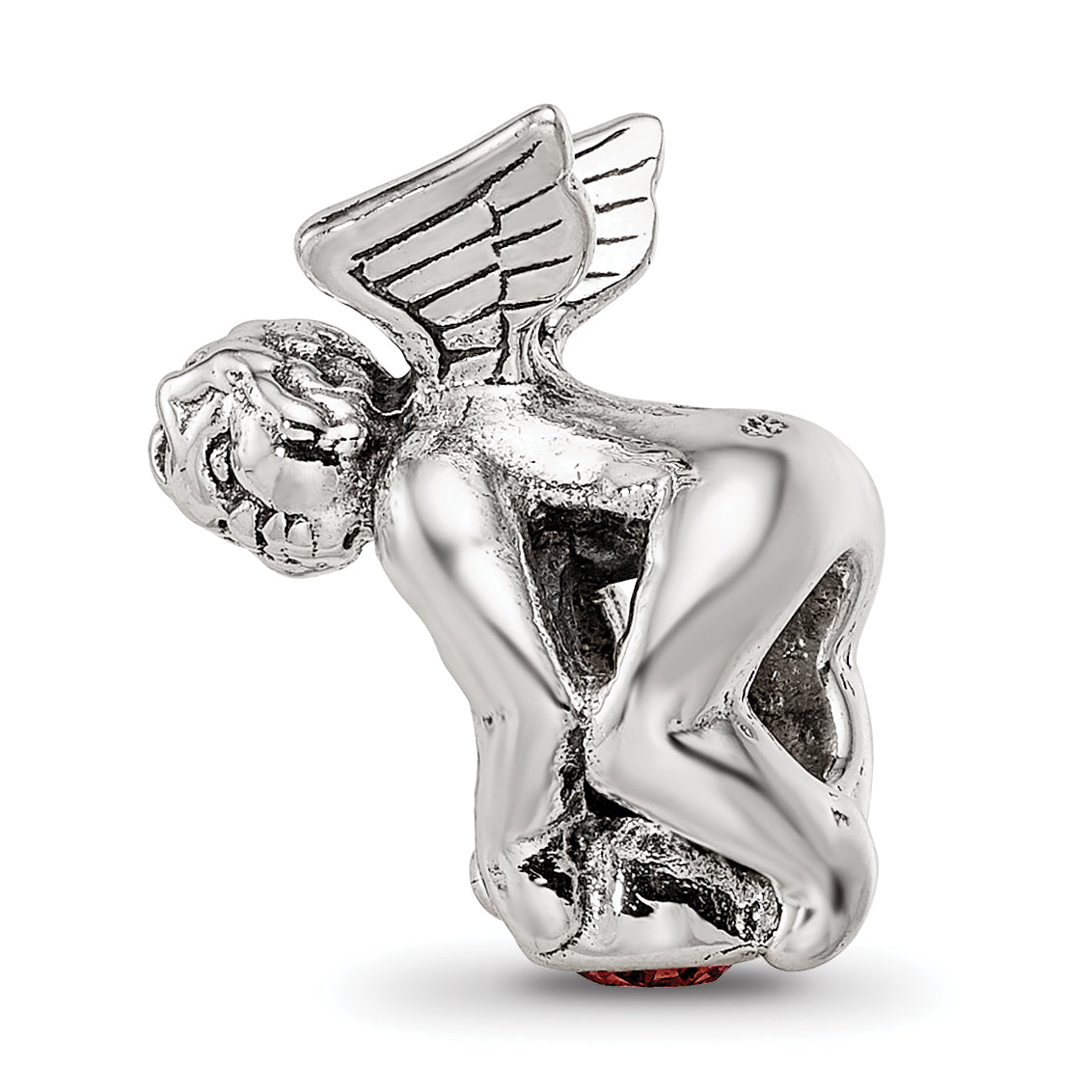 Sterling Silver Reflections January CZ Antiqued Bead