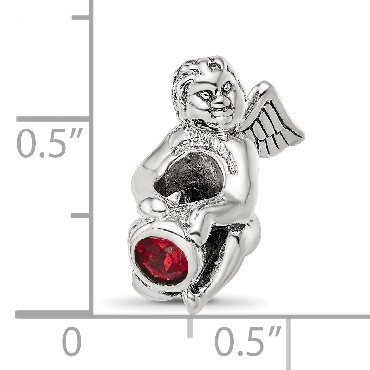 Sterling Silver Reflections January CZ Antiqued Bead