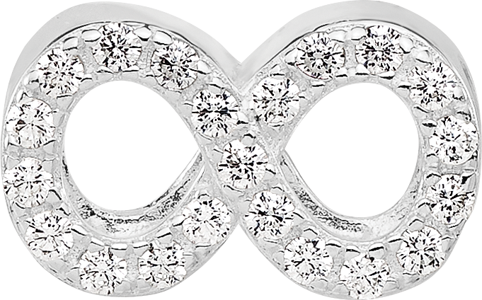 Sterling Silver Reflections Rhodium-plated CZ Infinity Bead