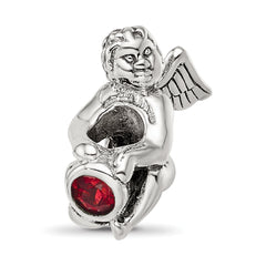 Sterling Silver Reflections January CZ Antiqued Bead
