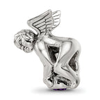 Sophia Jewelers Sterling Silver February Birthstone Bead with Purple CZ Stone