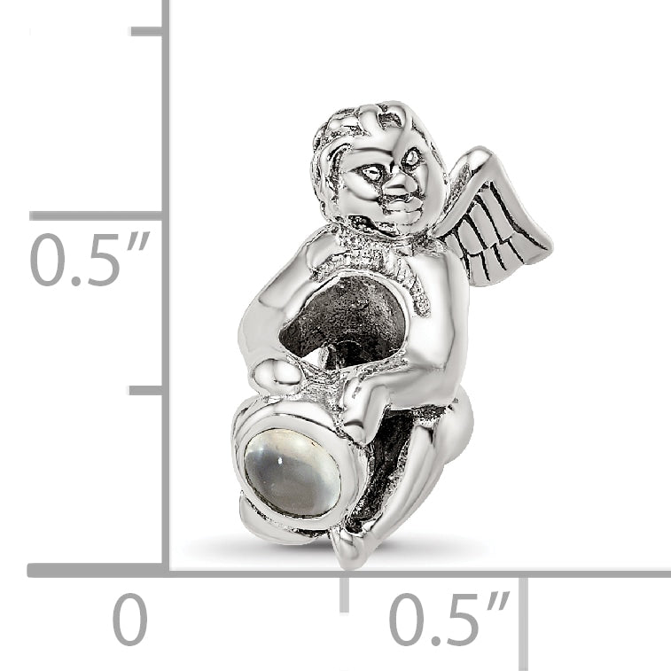 Sterling Silver 925 Antiqued June CZ Bead with Vintage Charm
