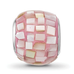 Sterling Silver Reflections Rhodium-plated Pink Mother Of Pearl Bead