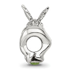 Sterling Silver 925 Antiqued August Green CZ Bead Elegant Birthstone Charm