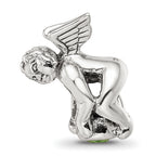 Sterling Silver 925 Antiqued August Green CZ Bead Elegant Birthstone Charm