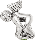 Sterling Silver 925 Antiqued August Green CZ Bead Elegant Birthstone Charm