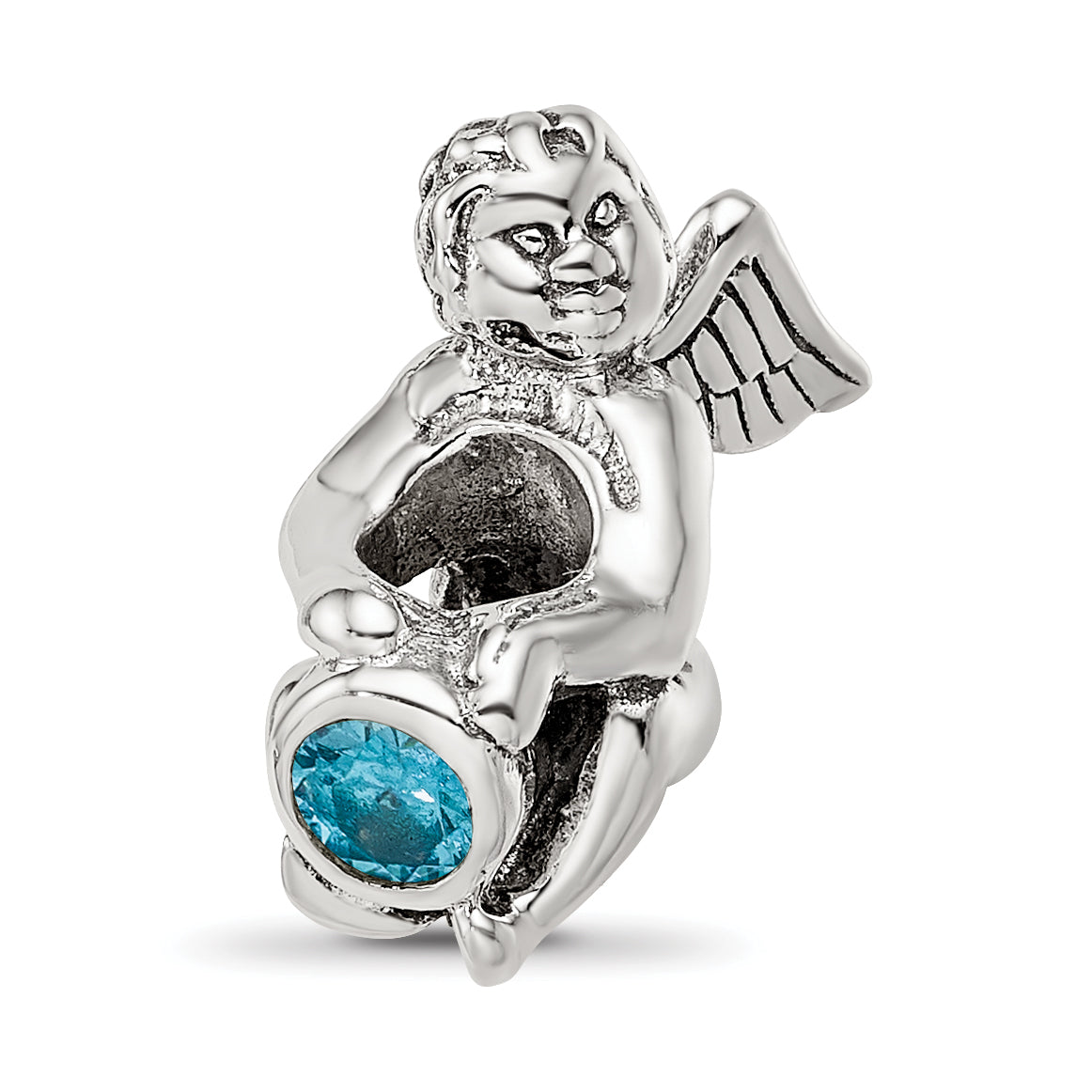 Sterling Silver Reflections December CZ Antiqued Bead Main image