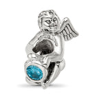 Sterling Silver Reflections December CZ Antiqued Bead