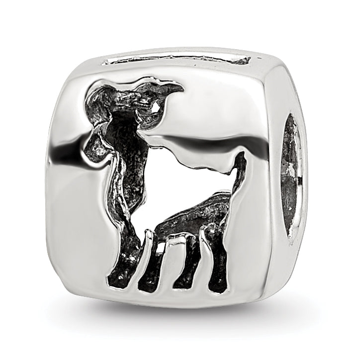 Sterling Silver Reflections Aries Zodiac Antiqued Bead Main image