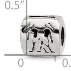 Sterling Silver 925 Gemini Zodiac Bead with Antiqued Finish Solid Cast