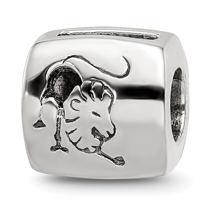 Sterling Silver Reflections Leo Zodiac Antiqued Bead Main image