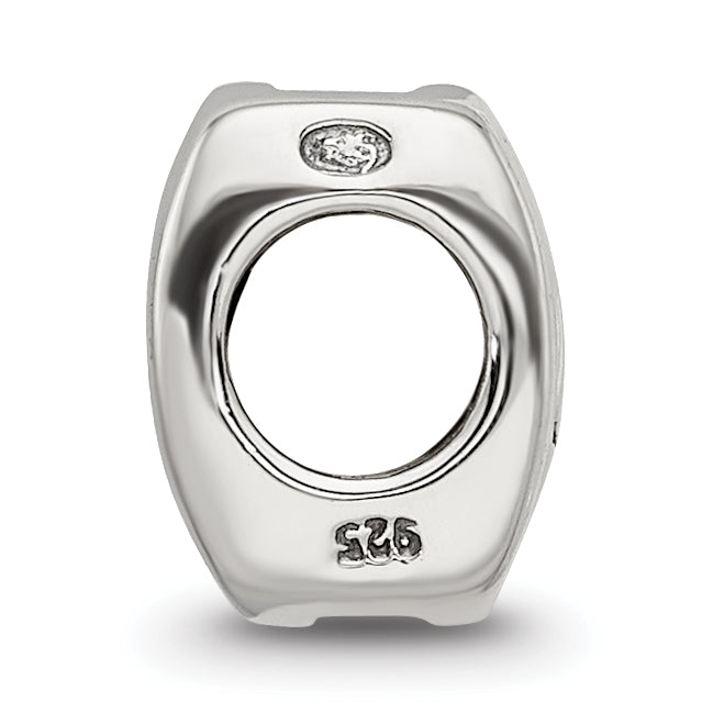 Sterling Silver 925 Libra Zodiac Bead with Antiqued Finish
