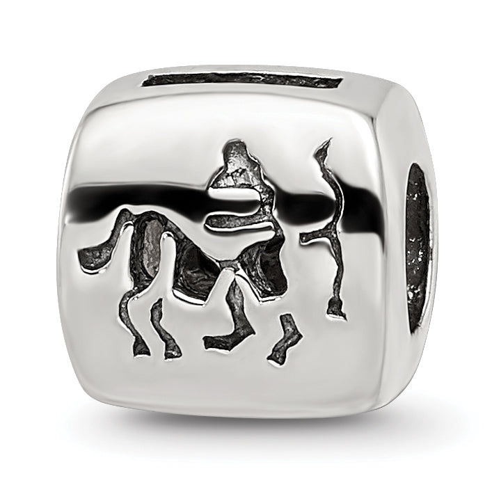Sterling Silver Reflections Sagittarius Zodiac Antiqued Bead Main image
