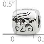 Sterling Silver 925 Capricorn Zodiac Bead with Antiqued Finish Vintage Inspired Design