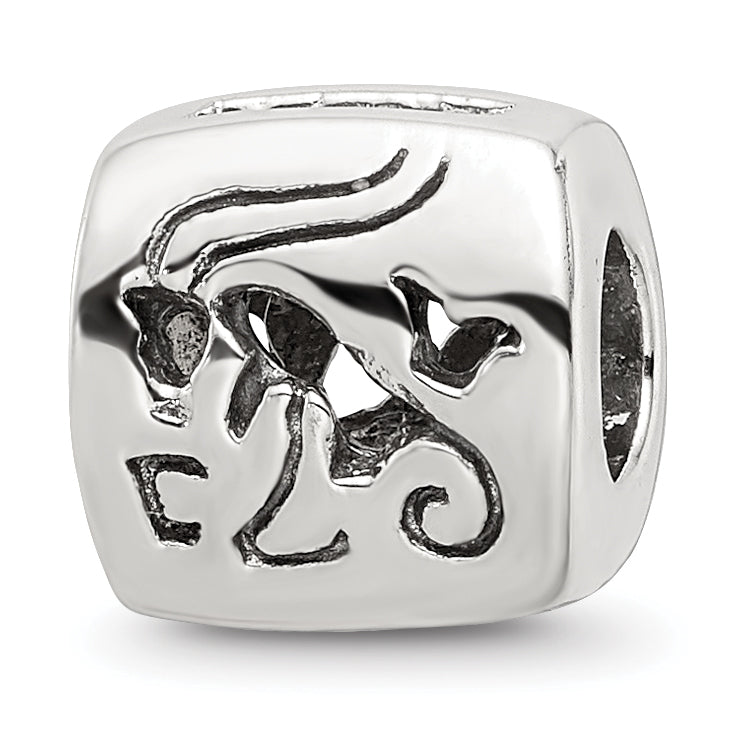 Sterling Silver Reflections Capricorn Zodiac Antiqued Bead Main image