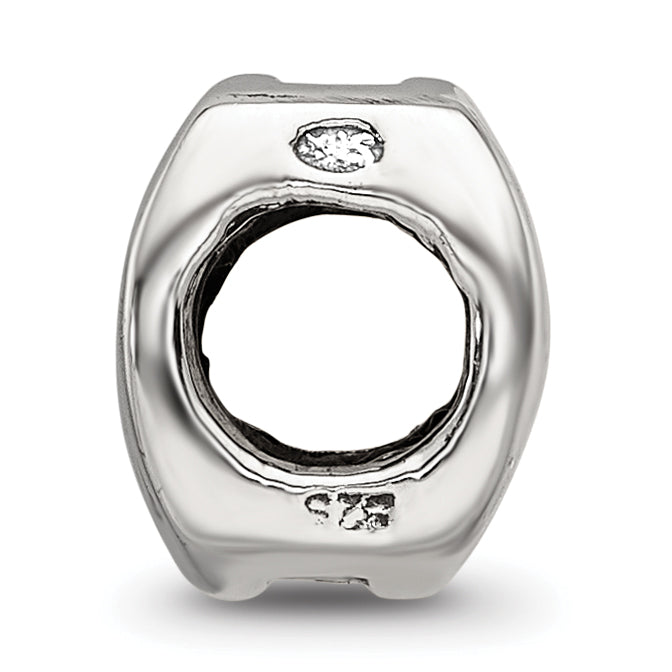 Sterling Silver 925 Aquarius Zodiac Bead with Antiqued Vintage Finish Secondary image