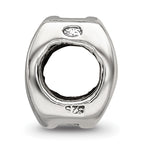 Sterling Silver 925 Aquarius Zodiac Bead with Antiqued Vintage Finish