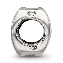 Sterling Silver 925 Aquarius Zodiac Bead with Antiqued Vintage Finish