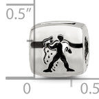 Sterling Silver 925 Aquarius Zodiac Bead with Antiqued Vintage Finish