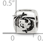 Sterling Silver 925 Pisces Zodiac Bead with Antiqued Finish Intricate and Versatile Design