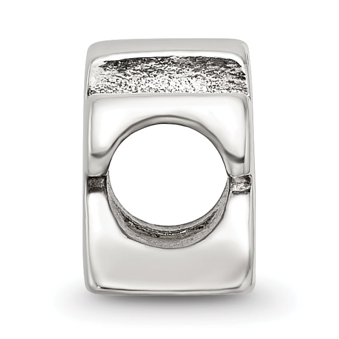 Sterling Silver 925 Letter A Bead with Polished Solid Design, Gift-Ready and Versatile