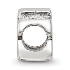 Sterling Silver 925 Letter A Bead with Polished Solid Design, Gift-Ready and Versatile