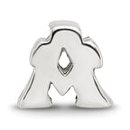 Sterling Silver 925 Letter A Bead with Polished Solid Design, Gift-Ready and Versatile