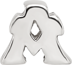 Sterling Silver 925 Letter A Bead with Polished Solid Design, Gift-Ready and Versatile