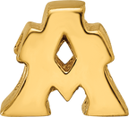 Sterling Silver Gold-Plated Letter A Bead with Polished Finish  Customizable and Durable Charm