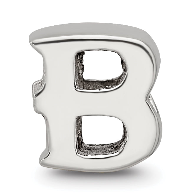 Sterling Silver 925 Letter B Bead with Polished Finish for Charm Bracelets