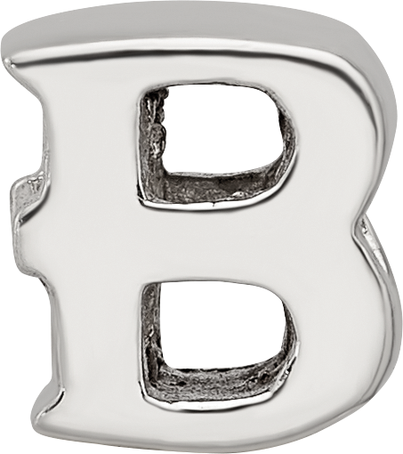 Sterling Silver 925 Letter B Bead with Polished Finish for Charm Bracelets